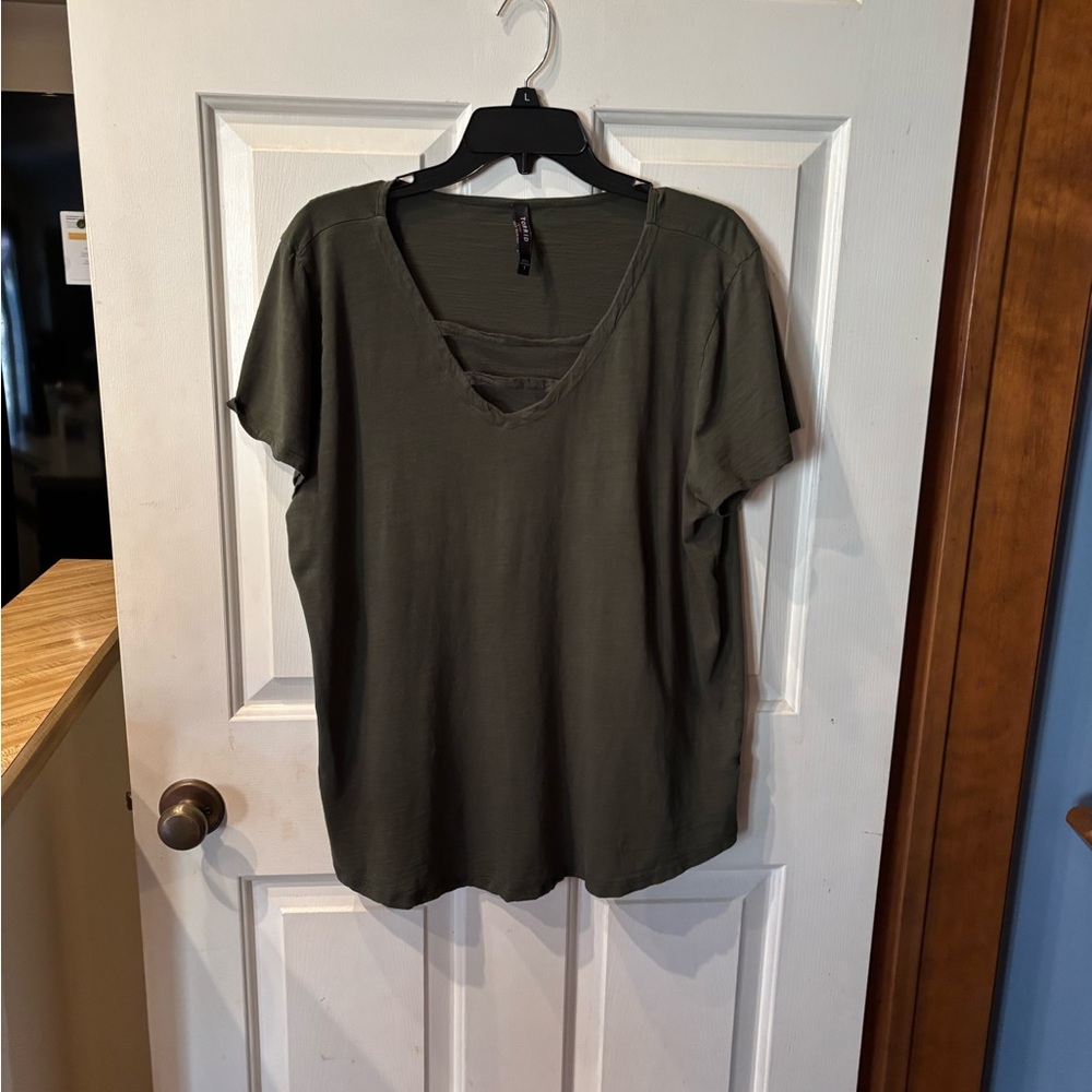 Torrid Dark Olive Short Sleeve Top